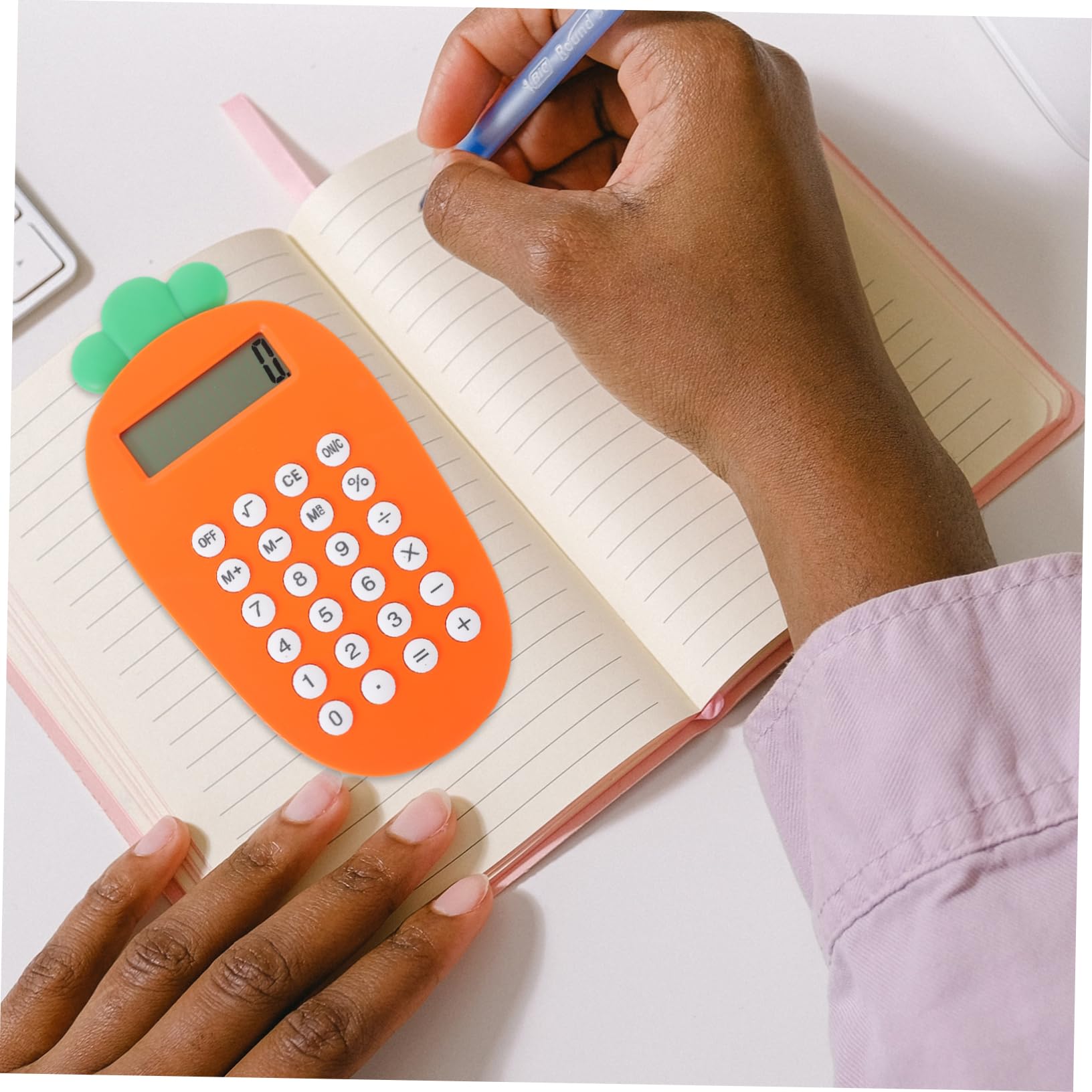 Angoily Pocket Solar Calculator for Office and School Cartoon Design Portable Handheld Device for Students Essential Counting Tool LCD Display