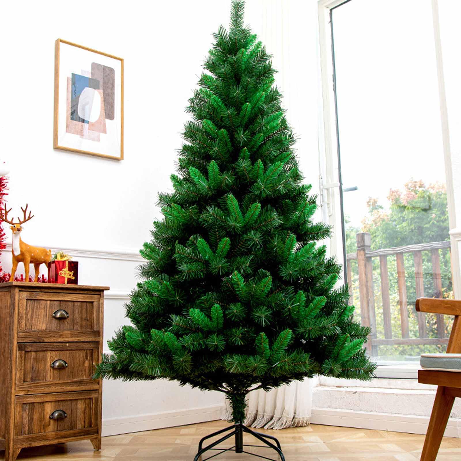 Fuß großer künstlicher Weihnachtsbaum mit stabilem Metallsockel. Üppiger Weihnachtsbaum für Zuhause, Büro, Geschäft und Partydekoration. Einfach aufzubauen