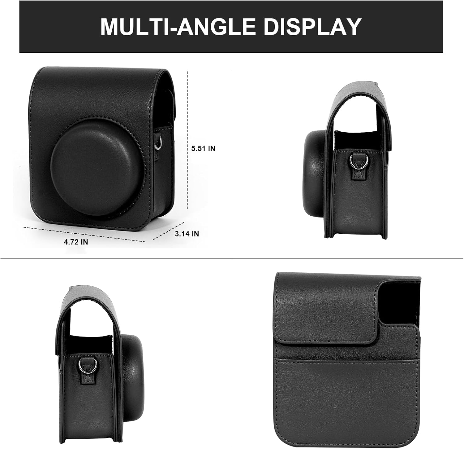 CAIYOULE Accessories Kit for Fujifilm Instax Mini 41 Instant Camera, Mini 41 PU Camera Case with 5 Magnetic Frames, 64 Photo Album, 4 Photo Frames, 10 DIY Stickers and Selfie Mirror, No Camera, Black