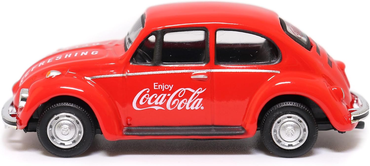Motor City Classics Coca-Cola Diecast Collectible | 1966 Volkswagen Beetle 1:72 Scale Model 472005 Officially Licensed