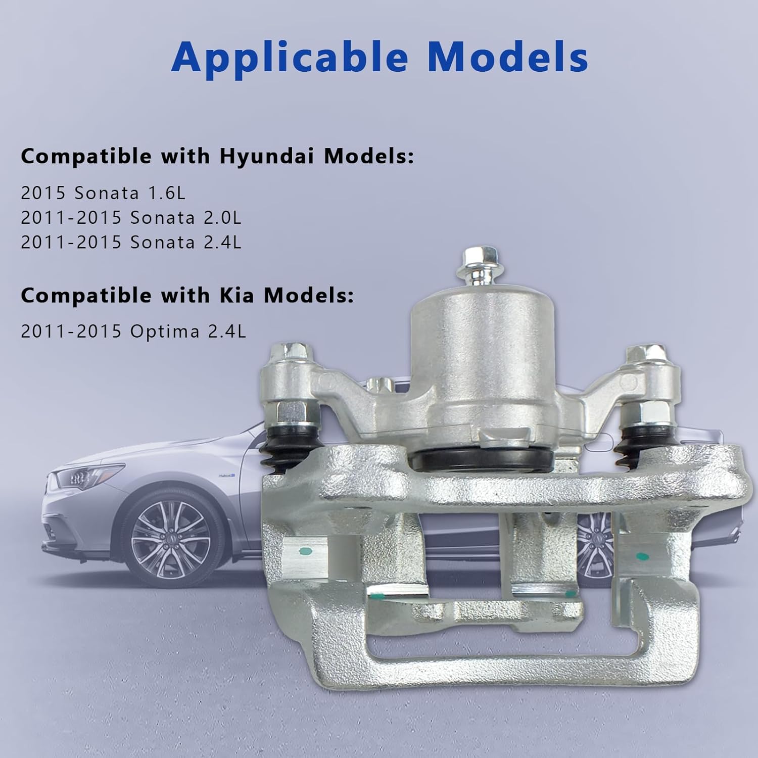 2 Pcs Rear Disc Brake Caliper Assembly Compatible with 2011-2015 Hyundai Sonata, 2011-2015 Kia Optima, Rear Left & Right Brake Calipers Replace for 19B6456 19B6457
