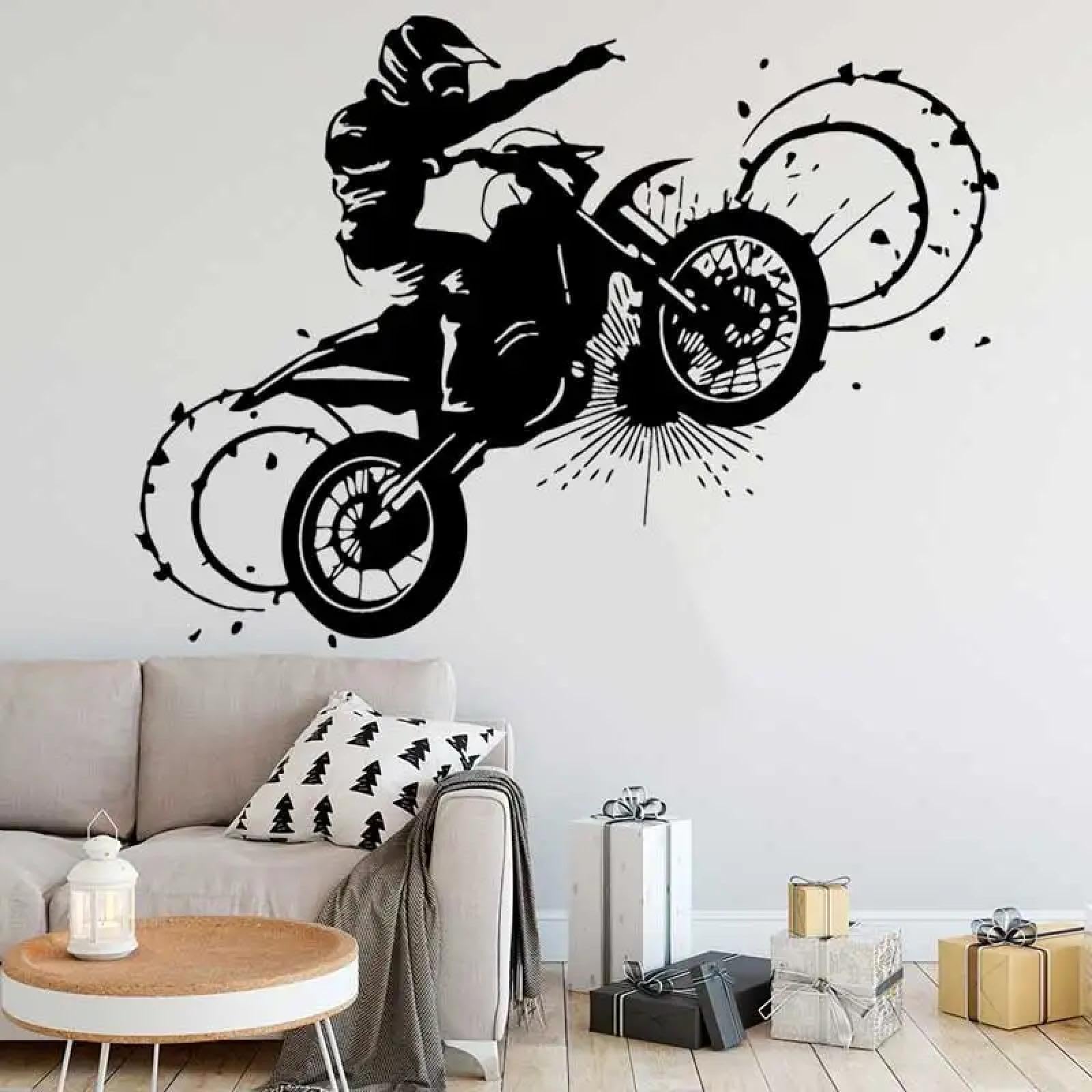 YOUOUSI Stunt Sports Performance Rally Racing Boys Motocross wall Sticker Teen Room Garage Door Decoration Vinyl Art Decal