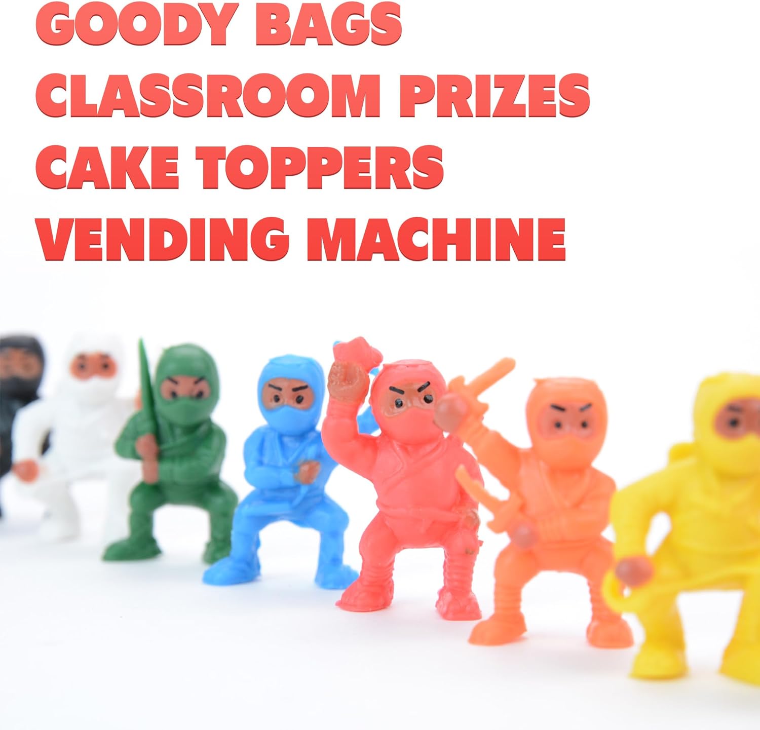Entervending Ninja Toys in Capsules - 50 Pcs - 1.1 Inch Capsules with Mini Ninja Warriors Figurines for Kids Bulk - Easter Basket Stuffers - Party Favors - Classroom Prizes