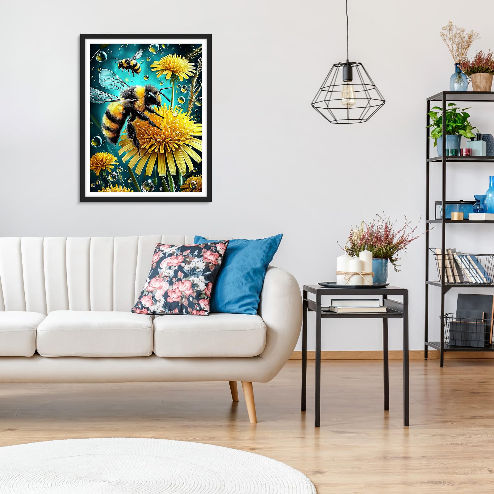 MOGTAA Bee Diamond Art Painting Kits for Adults Flowers DIY 5D Diamond Painting Kits for Beginners Full Drill Diamond Dots Crystal Craft Kits for Home Decor Gifts 30x40 cm - Image 3