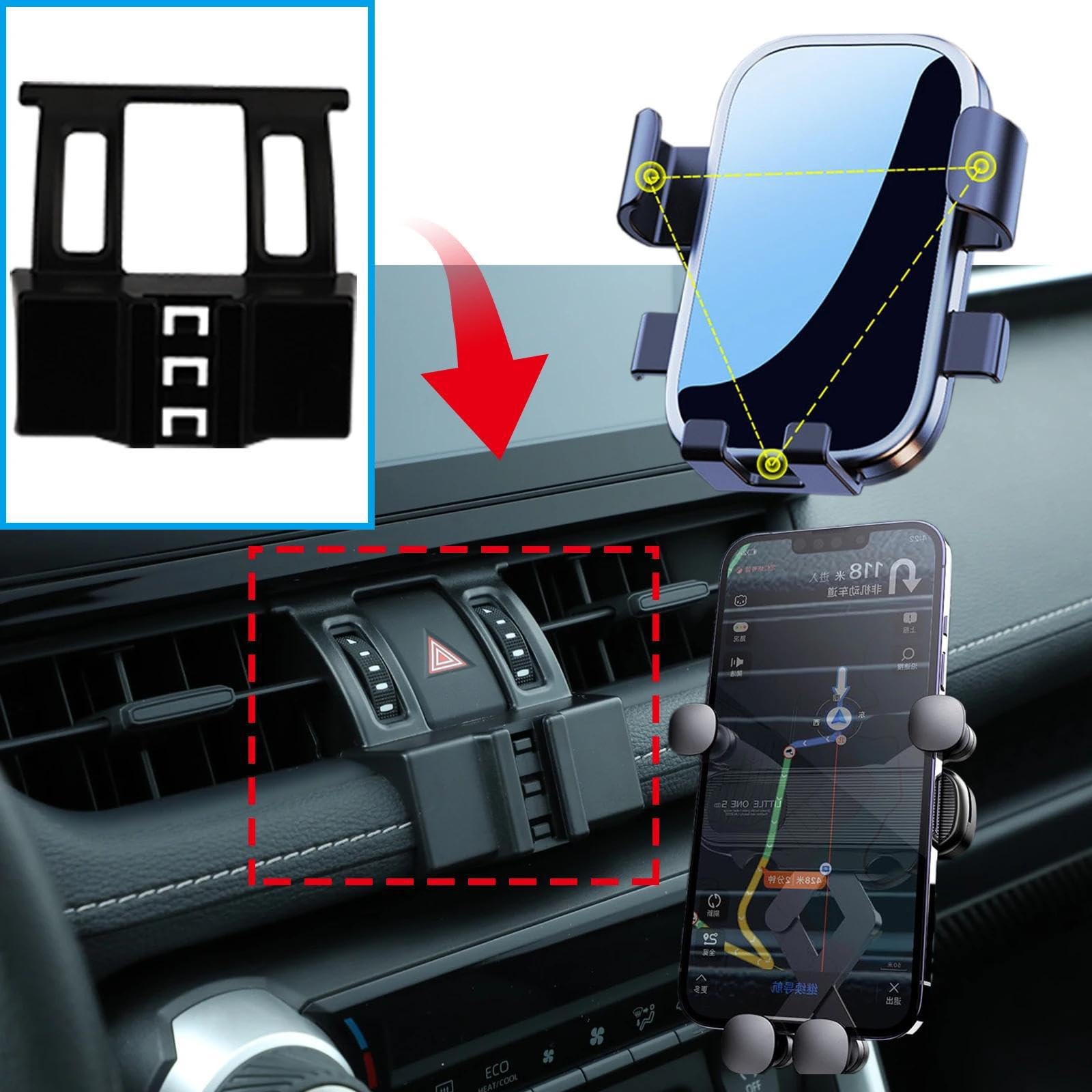 Uchwyt Samochodowy na Telefon dla Toyota RAV4 2019-2024, uchwyt samochodowy na telefon komórkowy, stojak na nawigację GPS (ładowanie)