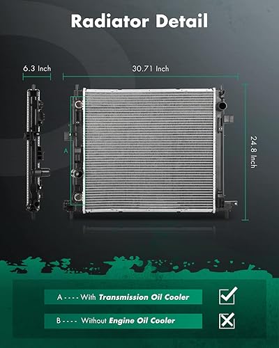 Miniatura 9 de SCITOO 13272 Radiador de repuesto para 2009-2015 para Tiguan 1.4L 2.0L