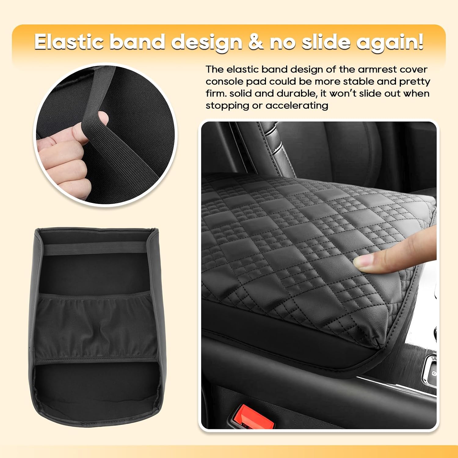 Armrest Cover for 2020-2026 Lincoln Aviator Accessories Center Console Cover 2020 2021 2022 2023 2024 2025 2026 Lincoln Aviator Arm Rest Protector Middle Lid Pad Protector PU Anti-Scratch+Thick