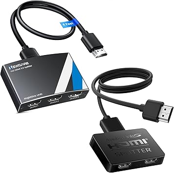 موزع HDMI بدقة 4K@60 هرتز 1x4 + موزع HDMI بدقة 4K@30 هرتز 1x2