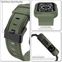 Vista 4 de OROBAY Correa Resistente Compatible con Apple Watch Banda de 45 mm/44 mm/42 mm con Estuche, Correa Antichoque para iWatch SE3 SE2 SE Series