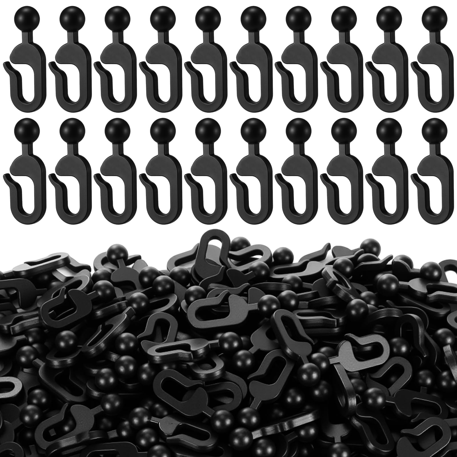 Photo 1 of Colingmill Plastic Gazebo Hooks - 200 Pack, Black