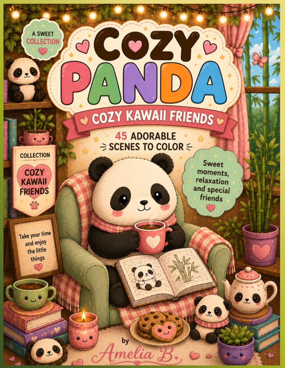 Cozy Panda - Coloring Book: Cozy Kawaii Friends Series