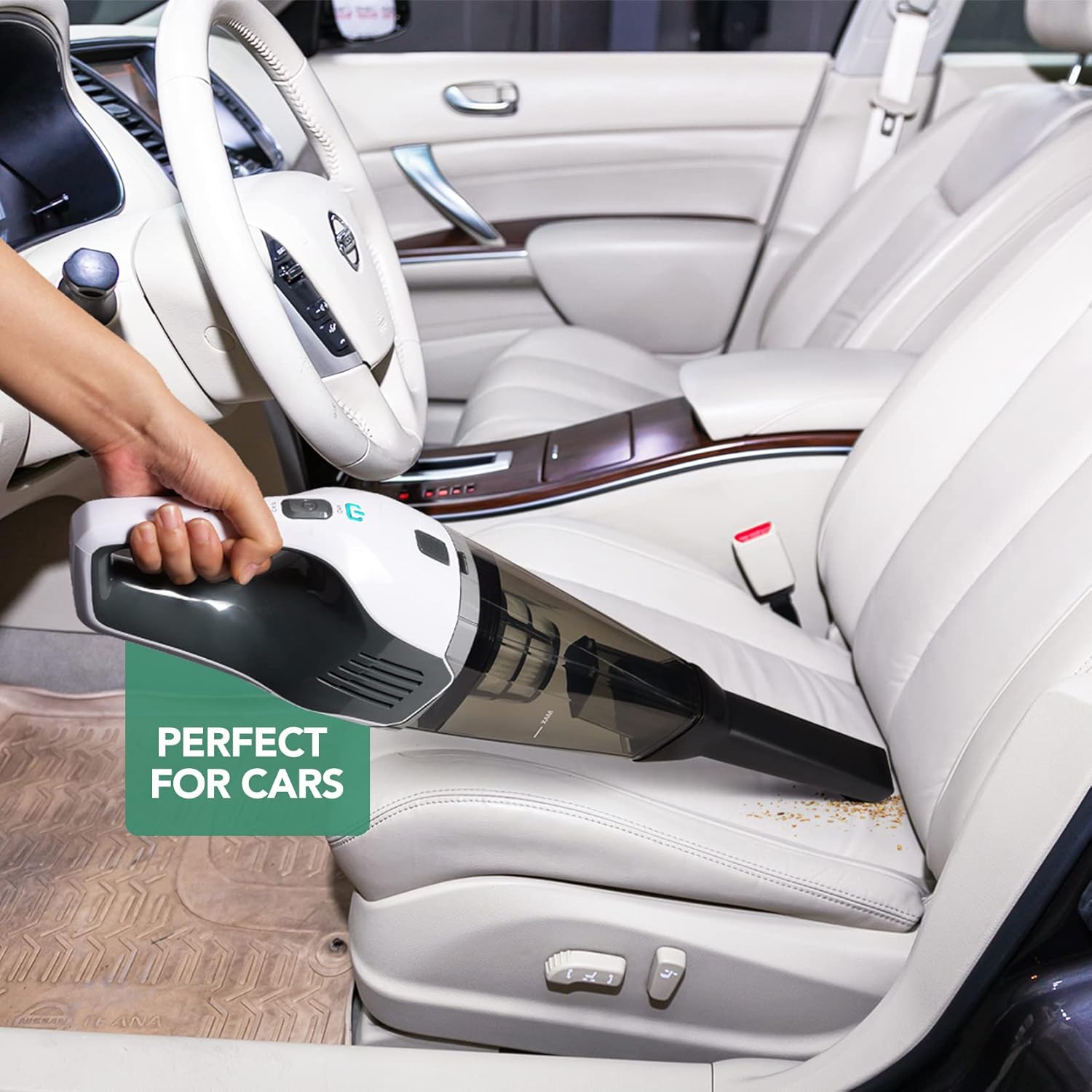 Cordless Handheld Vacuum Cleaner, 8000Pa Strong Suction Hand Held Vacuum with 25-30Mins Long Runtime Rechargeable Battery Lightweight Hand Vacuum for Home and Car Carpet Stairs Pet Hair Deep Cleaning -