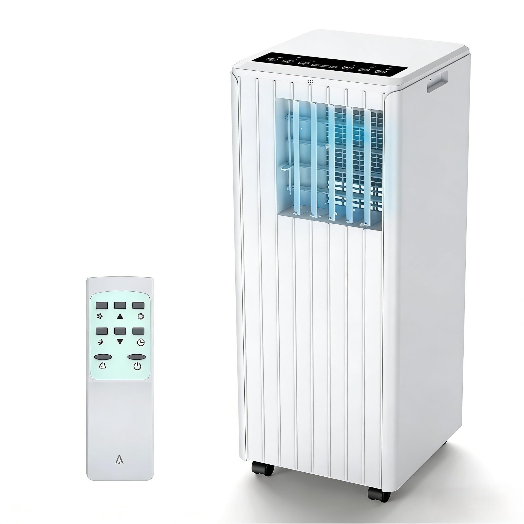 Aptliton 9000Btu-Plus Abs Jhs-9000Btu Portable Air Conditioner - Cooling, Heating, Fan, Dehumidifier, Quiet Operation, Digital Display, Timer, Energy Saving, Suitable For Up To 550 Sq Ft, White