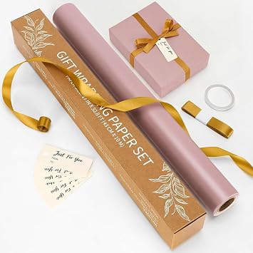 Light Purple Gift Wrapping Paper Roll Set for Birthday Baby Shower Wedding