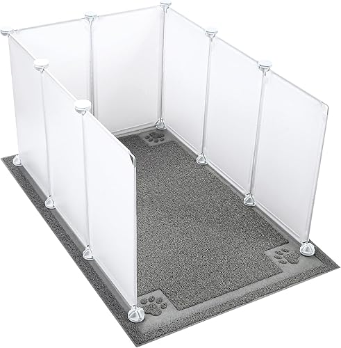 Essenhome Caja de arena para gatos, protector contra salpicaduras extra grande 29.8 pulgadas de largo x 20.3 pulgadas de ancho x 16.5 pulgadas de