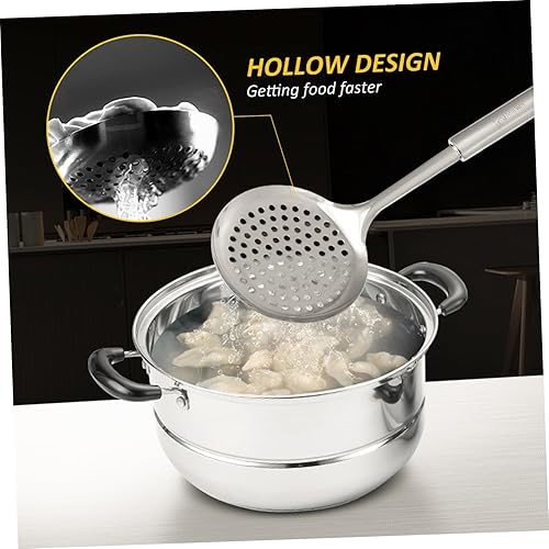 Miniatura 9 de 1 juego de utensilios de cocina de acero inoxidable resistentes al calor, vajilla plateada para cocinar y servir utensilios de cocina esenciales