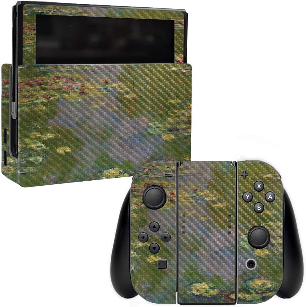 MightySkins Carbon Fiber Skin for Nintendo Switch - Almond Blossom | Protective, Durable Textured Carbon Fiber Finish | Easy to Apply, Remove, and Change Styles | Made in The USA