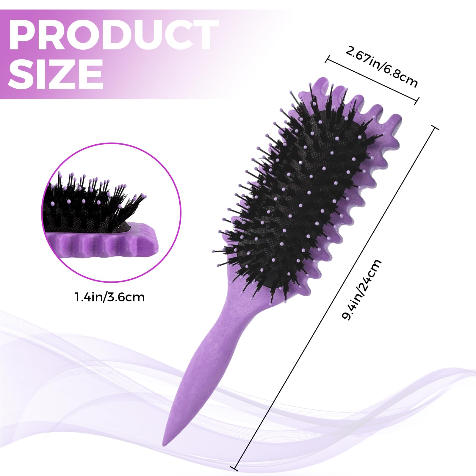 CNMTCCO Curl Brush Szczotka do łączenia i kształtowania włosów, szczotka do dzika, do rozczesywania dla kobiet (fioletowa)