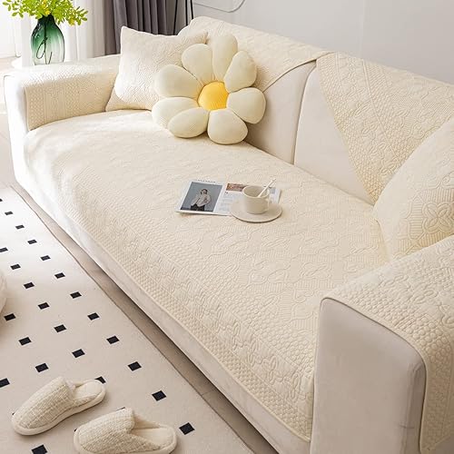 Miniatura 2 de Funda de sofá estilo campestre de color sólido, funda de sofá acolchada de algodón suave, antideslizante, lavable, protector de muebles para sala de