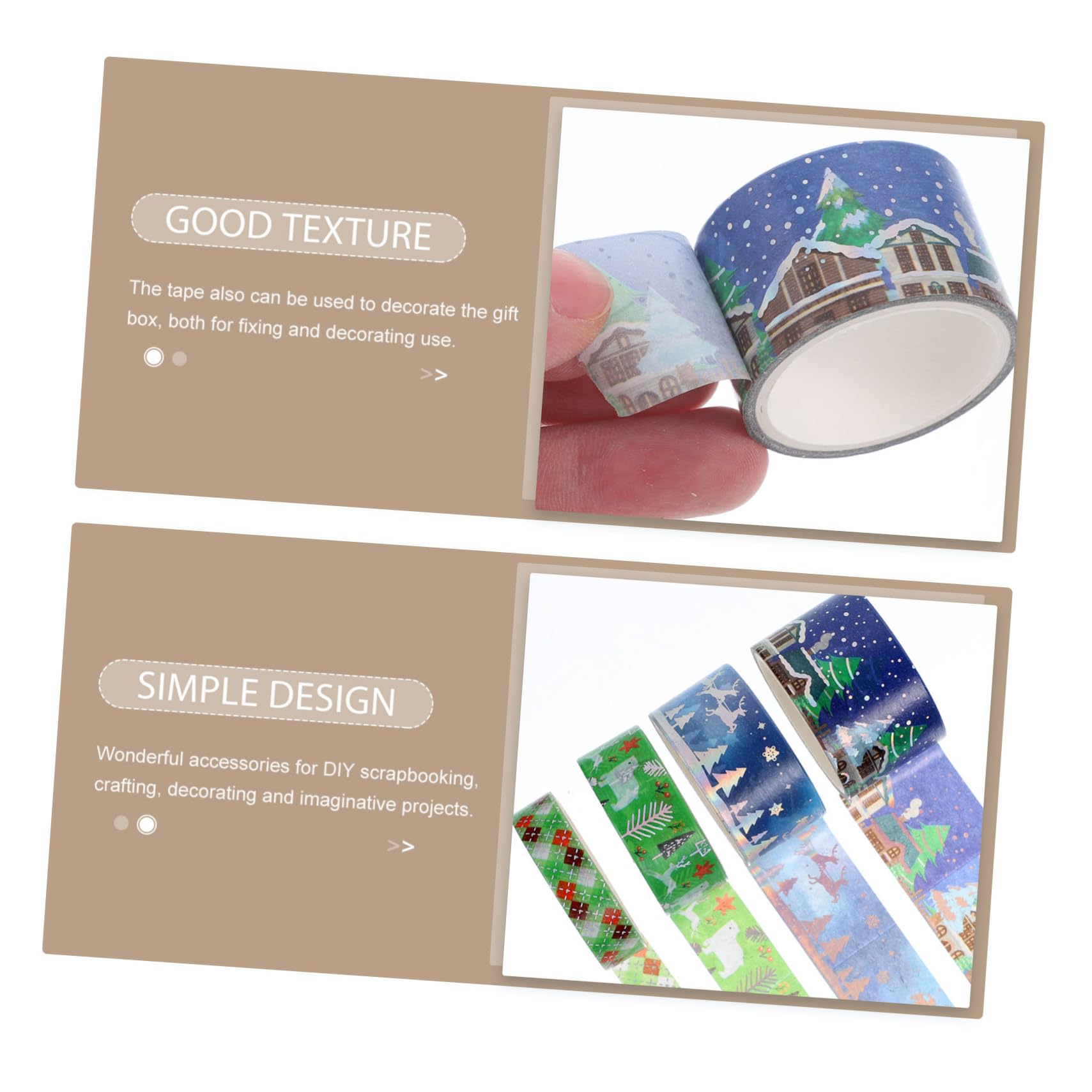 Tofficu Set Di 3 Nastri Washi - Sottili Decorativi Facili Da Applicare Ideali Per Lavori Artigianali Studenti Compleanni E Festività 16 * 3