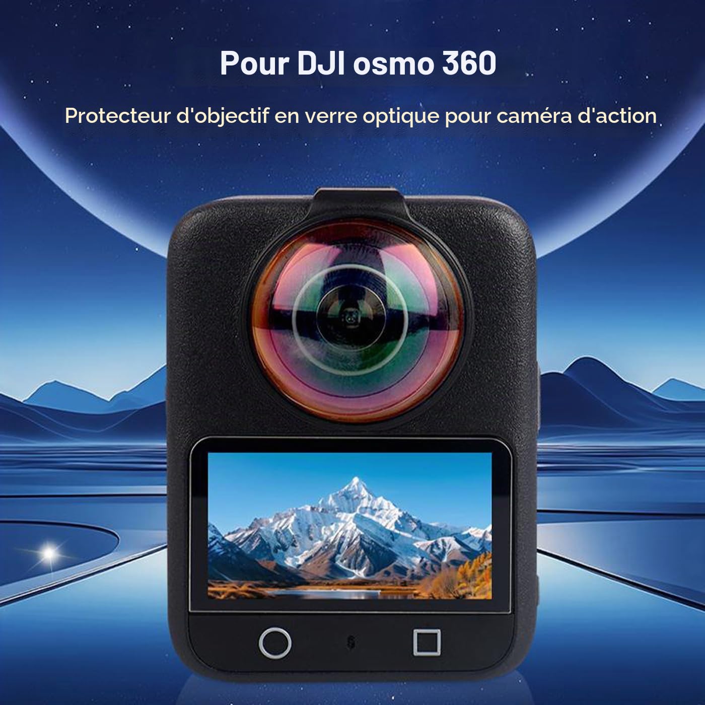 PULUZ Protections d'objectif de qualité supérieure pour DJI Osmo 360 optique 10H en verre trempé, coque de protection HD, anti-poussière et anti-rayures, accessoires pour bouchon d'objectif Osmo 360