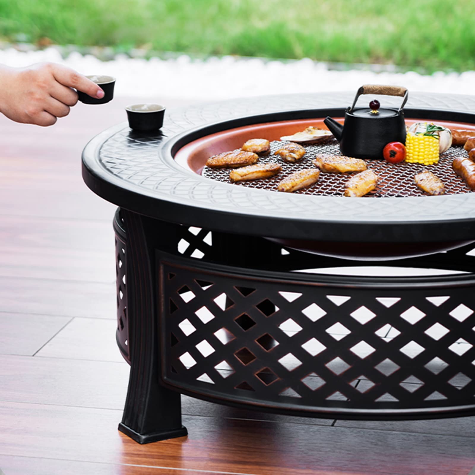 Stół do grillowania na patio Gospodarstwo domowe Stół do grilla Miska ogniowa Węgiel drzewny Dziedziniec Herbata Gotowanie Ogrzewanie wewnętrzne Piec Stojak na zewnątrz Meble kempingowe