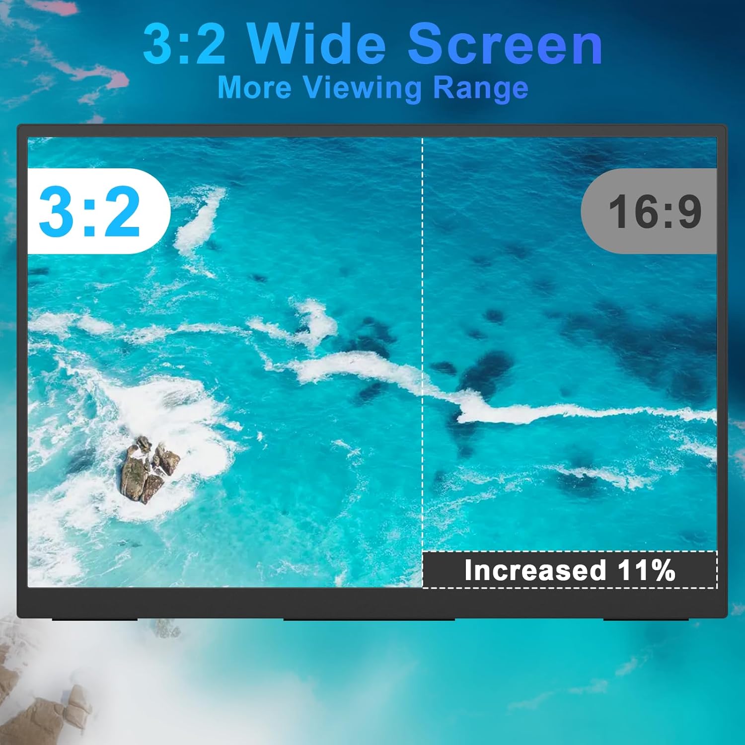 IBW Small Portable Monitor 10.5" 500 Nits 2000:1 FHD 1280P IPS Screen, Ultra-Slim Mini Monitor w/Kickstand & Dual Speaker, USB C HDMI HDR Portable Gaming Monitor, Travel Monitors for Laptop PCs