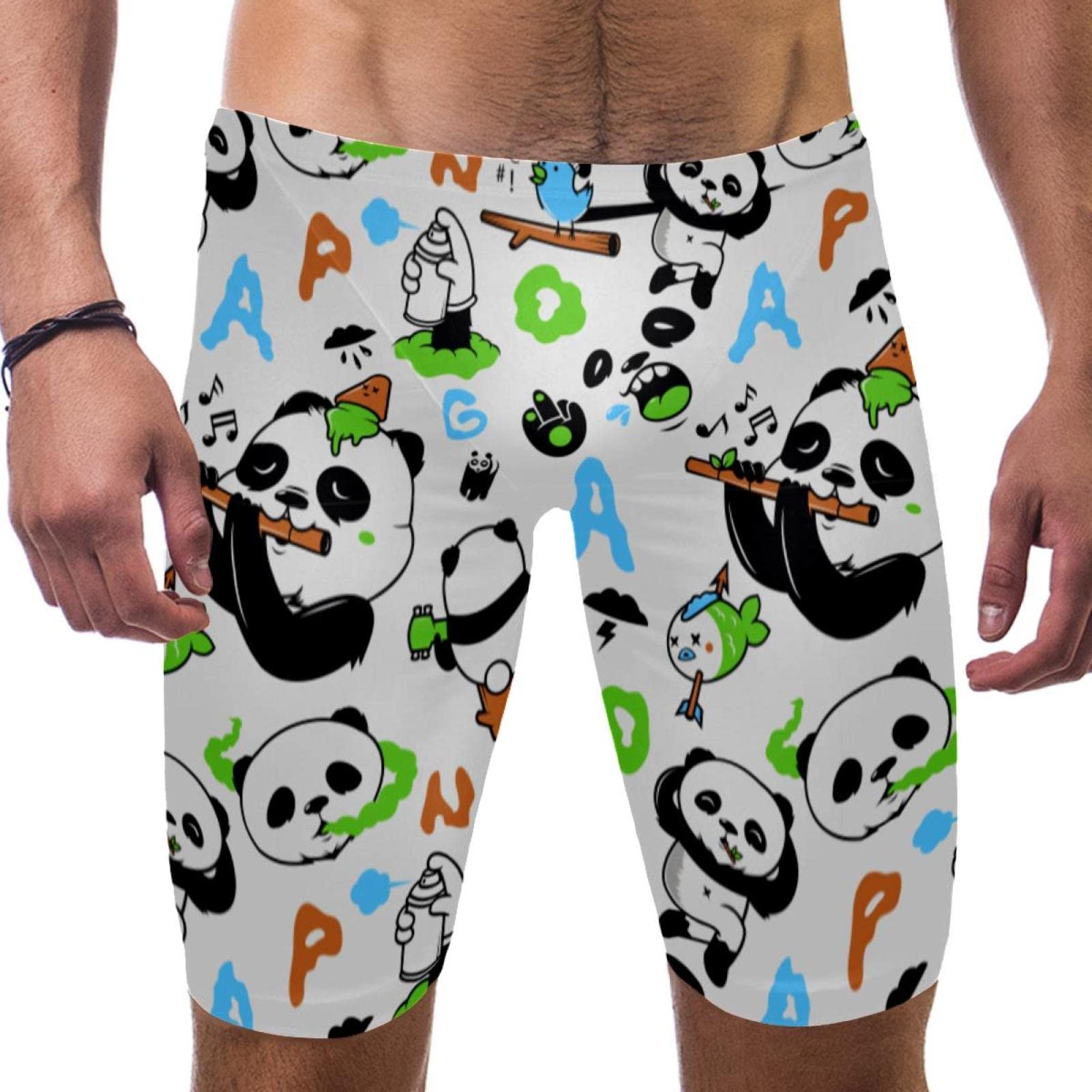 Bañador natación hombre estilo jammer panda multicolor resistente al cloro 3XL 7