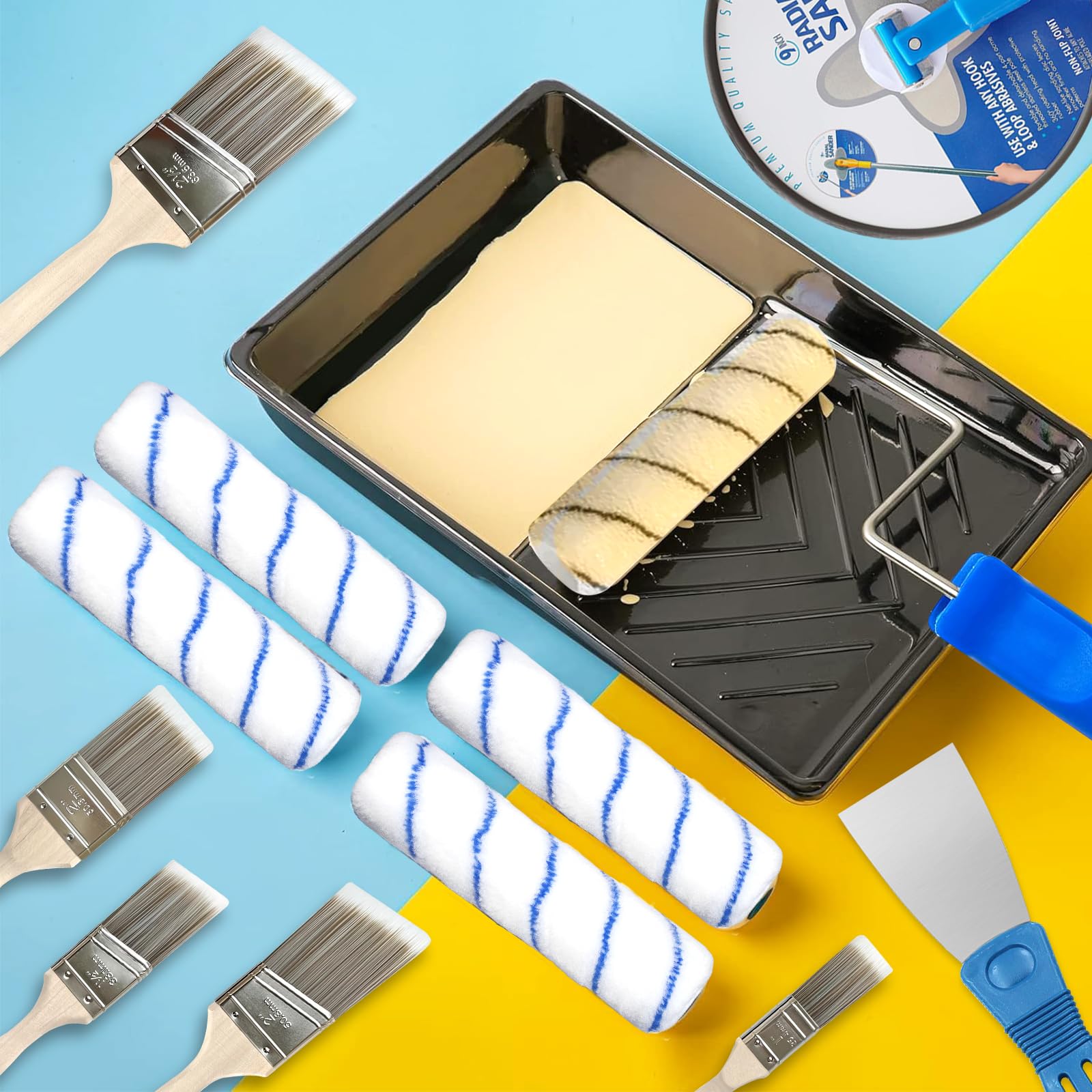 Paint Roller Kit With Extension Pole, 27 Piece Set, 2 To 4 Ft