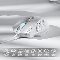 Redragon M908 Impact RGB LED gamer egér 12400 DPI optikai vezetékes fehér 2