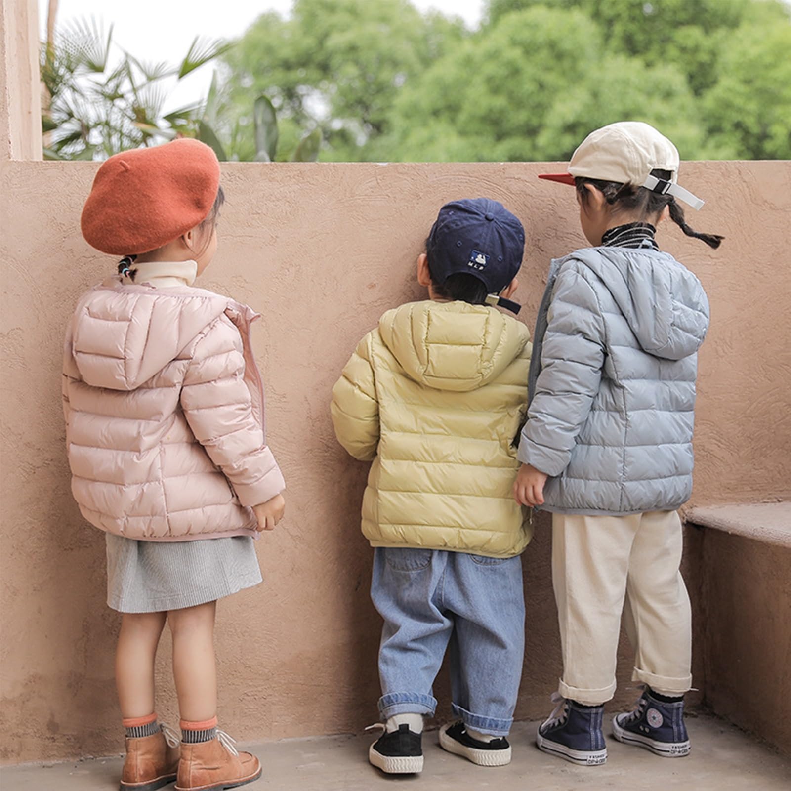 MEGXON Chaqueta Invierno for Niñas Niños Sudadera Capucha Abrigo Prueba Viento Ropa Gruesa Cálida Plumón (Color : Yelloww, Size : 130)