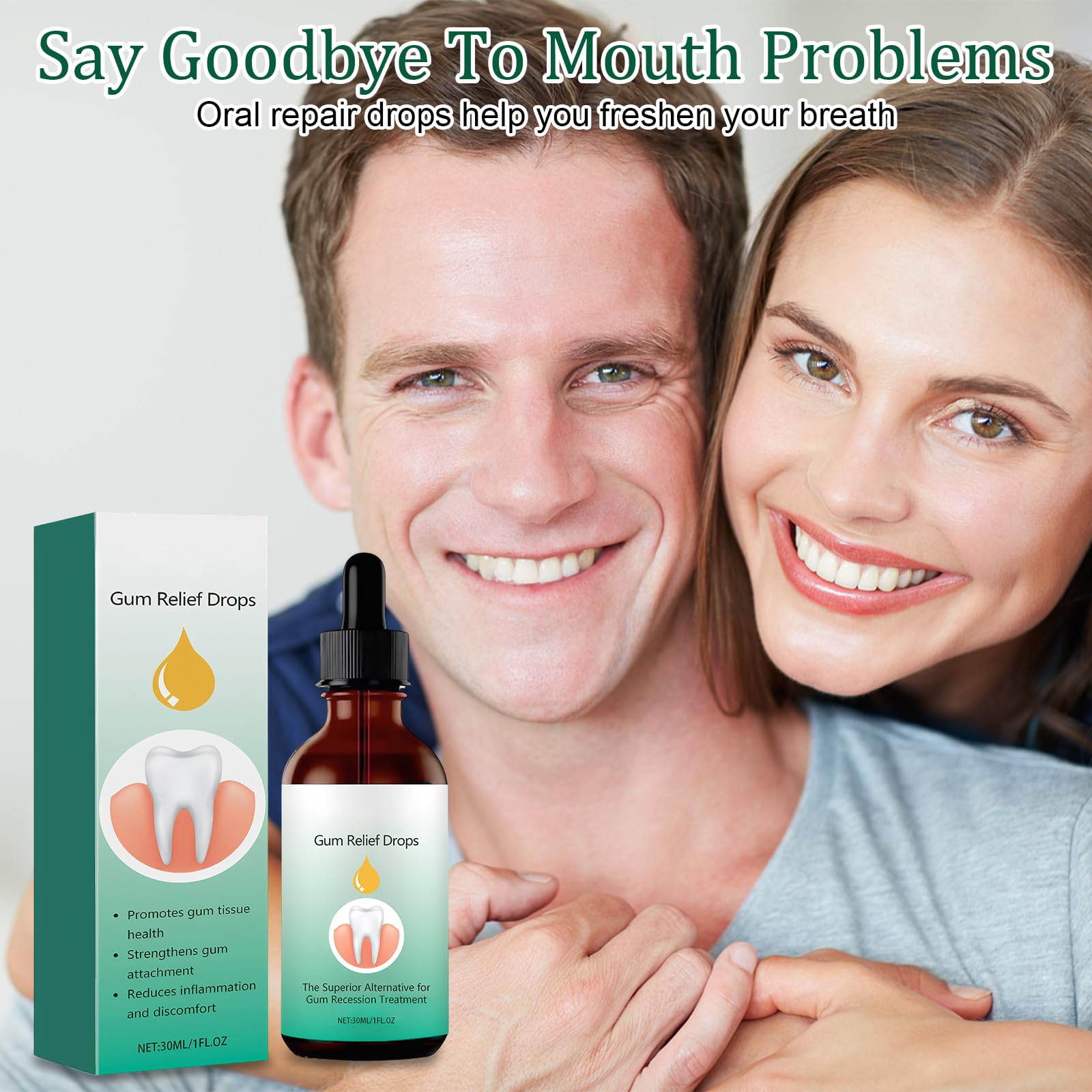 2 siero per gengive da 30 ml con spazzolino da denti, cura delicata della bocca quotidiana, sensazione di freschezza in bocca, facile da usare a casa e in viaggio