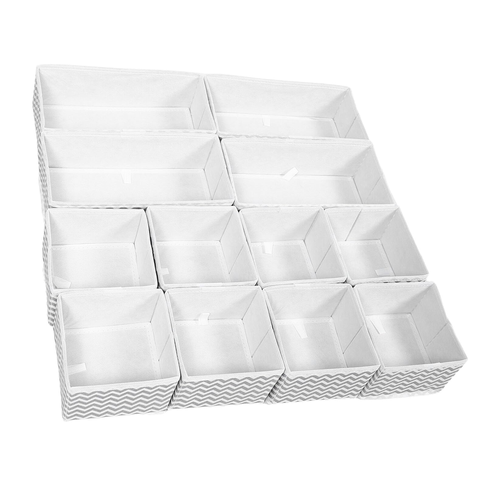 12 Piezas Organizador de Ropa Interior Plegable Divisores para Tapa Estructura Resistente para Calcetines Sujetadores y Corbatas Ahorro de Espacio para Armarios y Cómodas