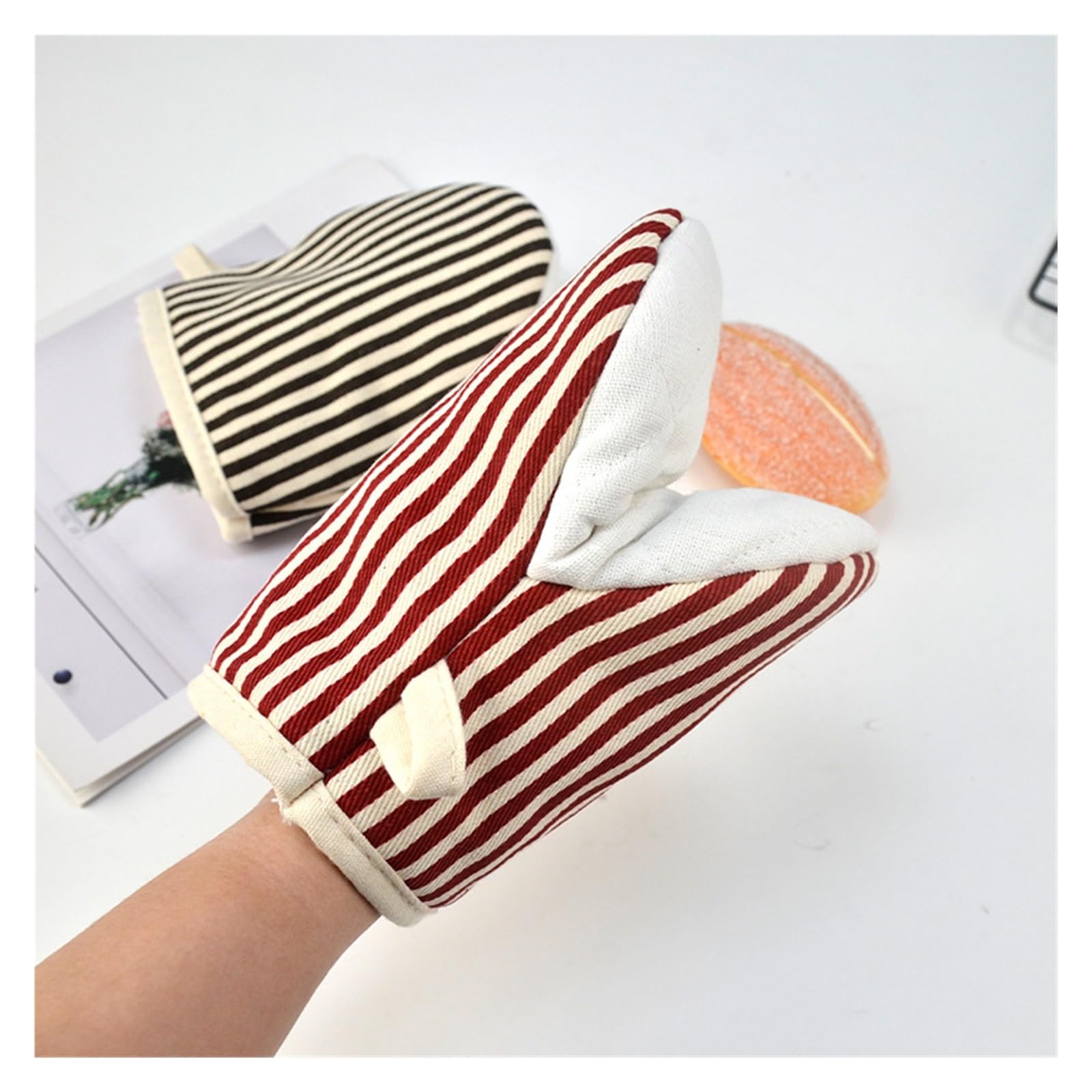 1 Paire De Gants Anti-brûlure pour Cuisine | Gants de poignée de main de four à micro-ondes résistants aux hautes températures de cuisine et de ménage(Green)