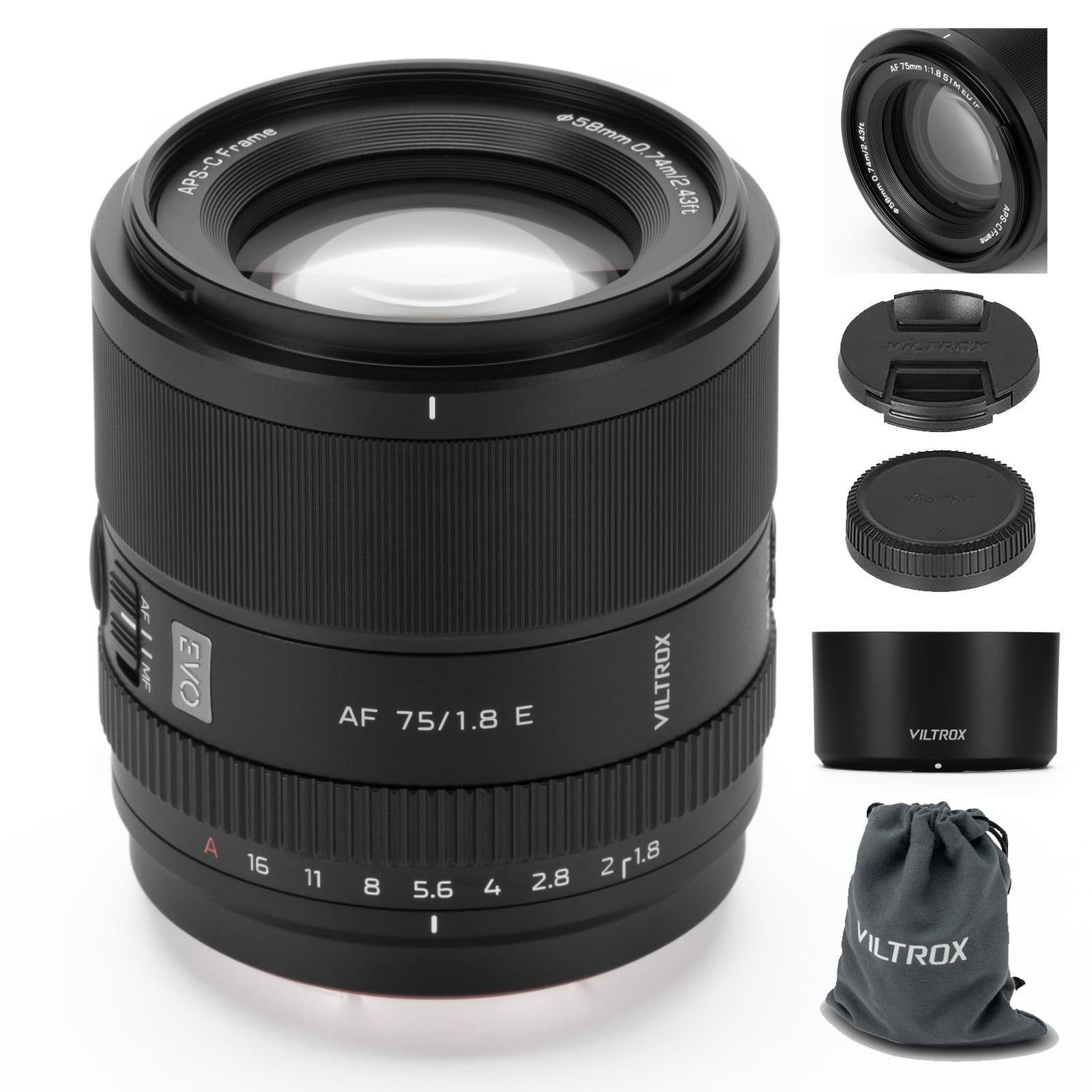 VILTROX 75mm F1.8 EVO E-Mount Lens for Sony E