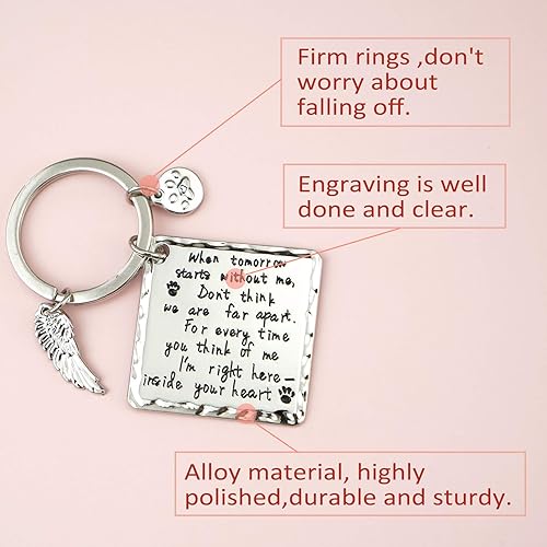 Miniatura 5 de Melix Llavero conmemorativo de pérdida de mascota, joyería de pérdida de perro gato mascota, aleación, Dog-Inside-You-Heart keychain