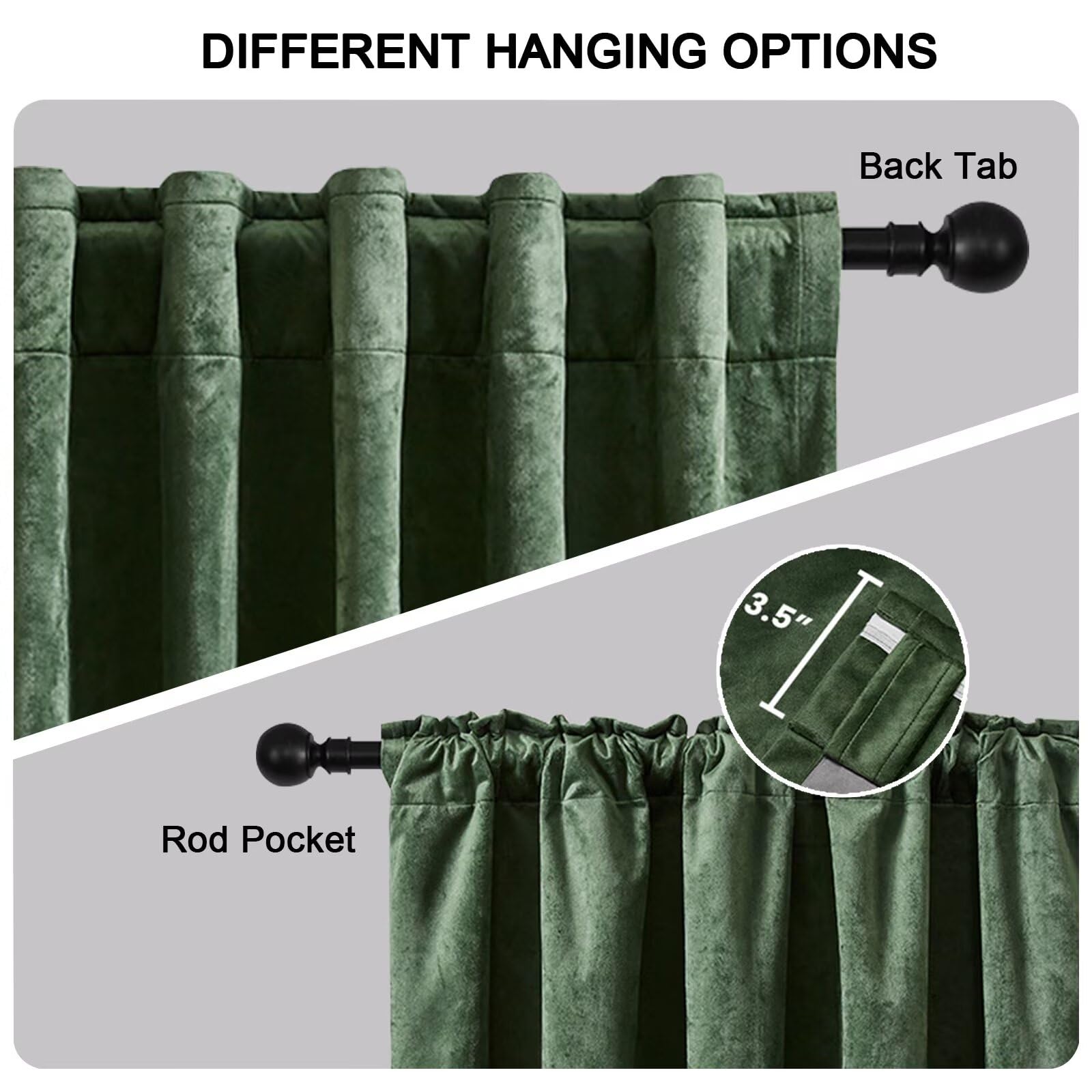 Lot de 2 rideaux occultants en velours à isolation thermique pour chambre à coucher et salon – 254 cm de large x 213,4 cm de long, bleu