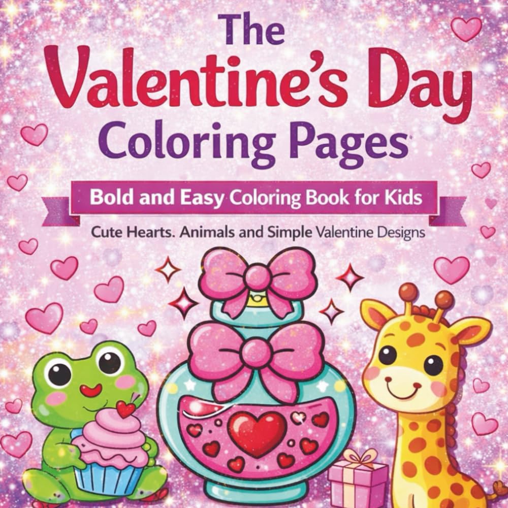 The Valentine’s Day Coloring Pages: 50 Fun and Simple Valentine Coloring Pages for Kids and Beginners