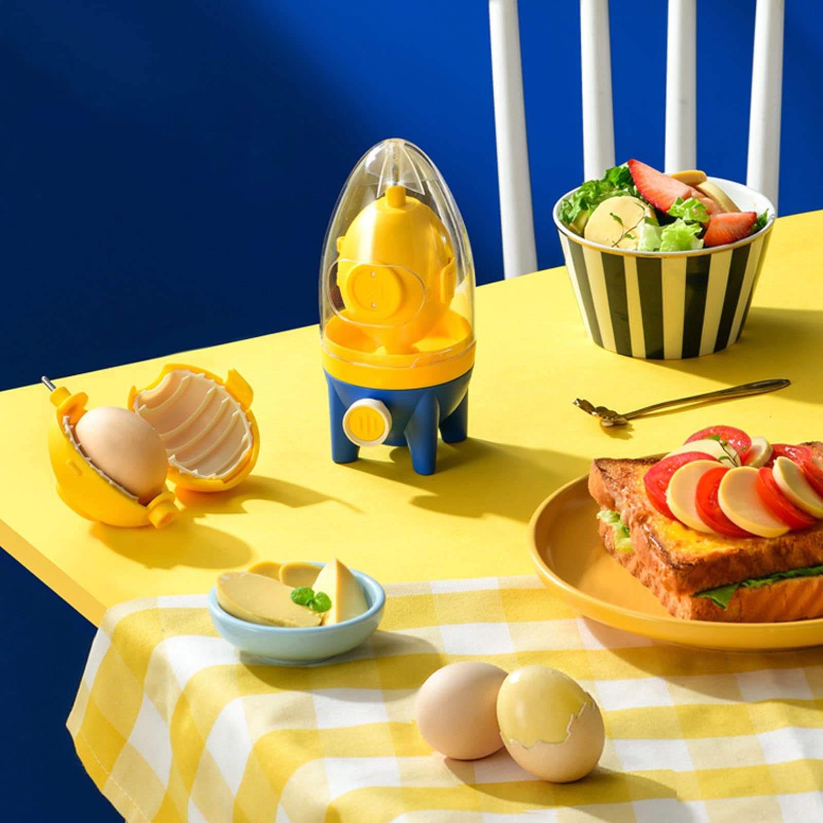 Sbattiuova Manuale, Scrambler per Uova Scrambler in Silicone Frusta Albume D'uovo E Tuorlo Frullatore per Uova Scrambler per Fare Uova d'oro Sode(Giallo)