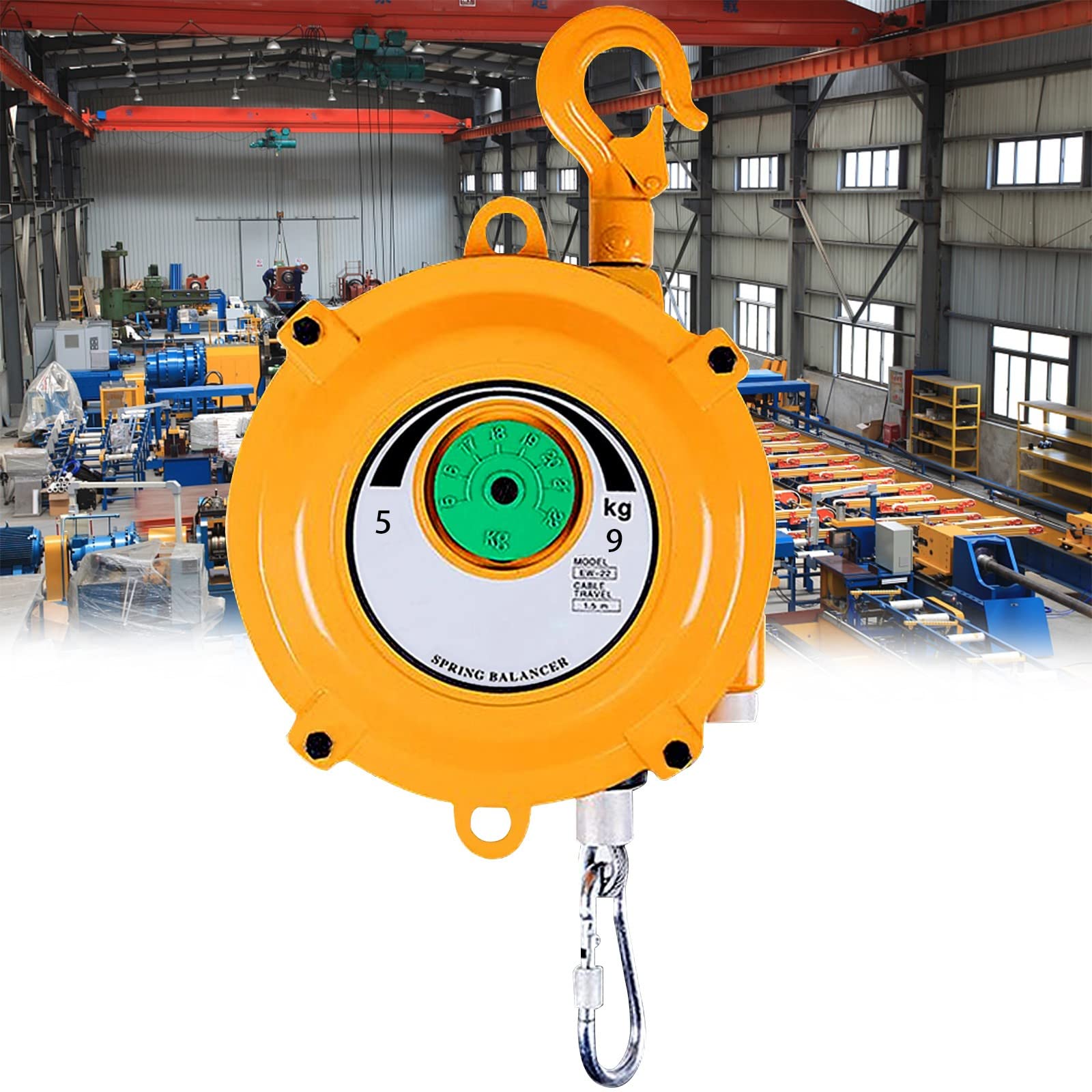 1-3kg/3-5kg/5-9kg Einziehbarer Federzug, Einstellbarer Federzug Balancer mit 1.5m Seilzug und Haken, Spring Balancer - Werkstätten und Kfz-Ausstattung, Multifunktionale Hilfswerkzeuge
