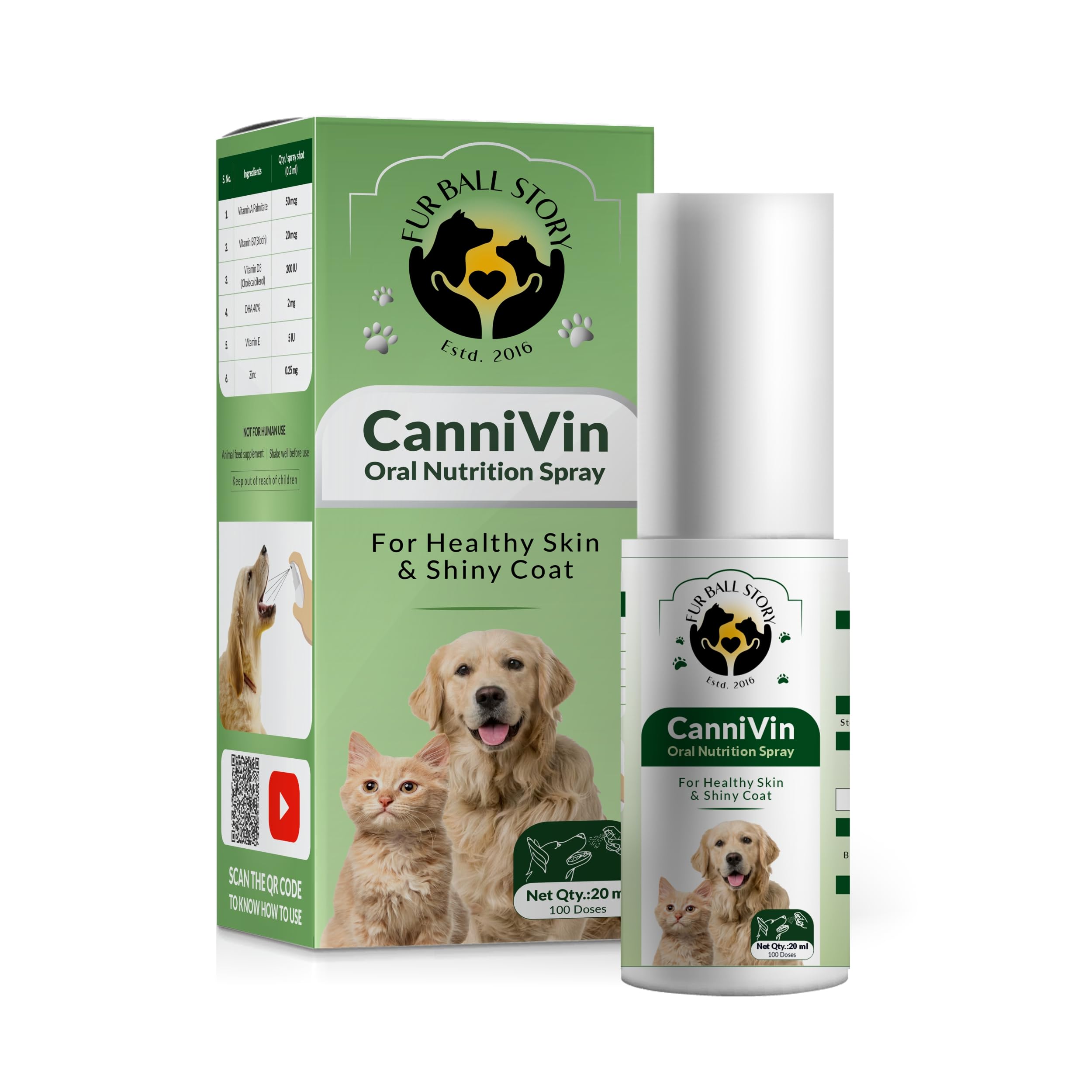 Fur Ball Story Cannivin Oral Nutritional Spray for Healthy Skin and Shiny Coat | 20ml (B0BT7Q4DT7) Amazon Price History, Amazon Price Tracker