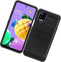 Vista 5 de Para LG K52 (LM-K520) - Funda de teléfono estilo cepillado - CS3 Negro