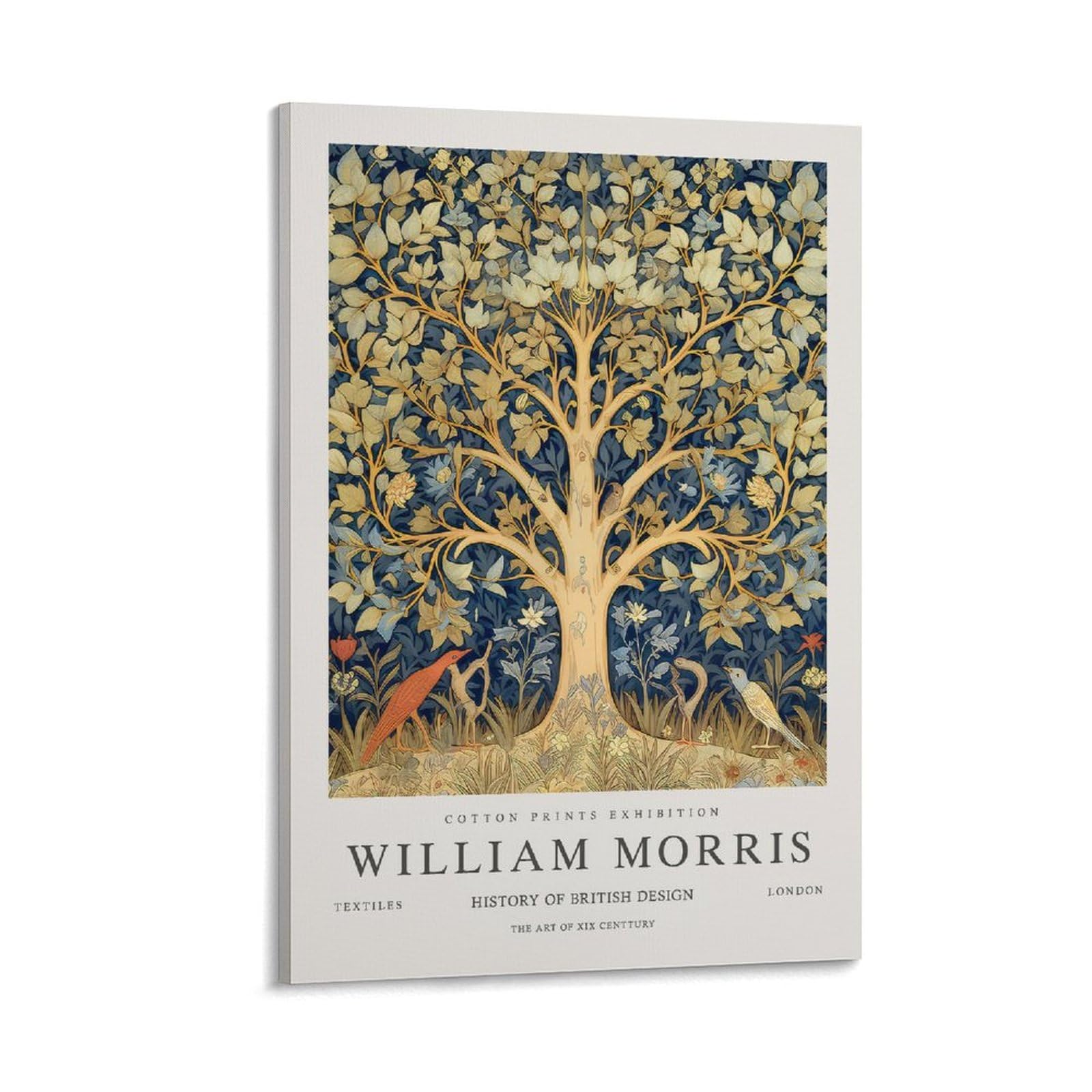 William Morris Vintage Tree of Life Flower Wall Art Poster For Room Aesthetic Canvas Wall Art Bedroom Decor 12x18inch(30x45cm)