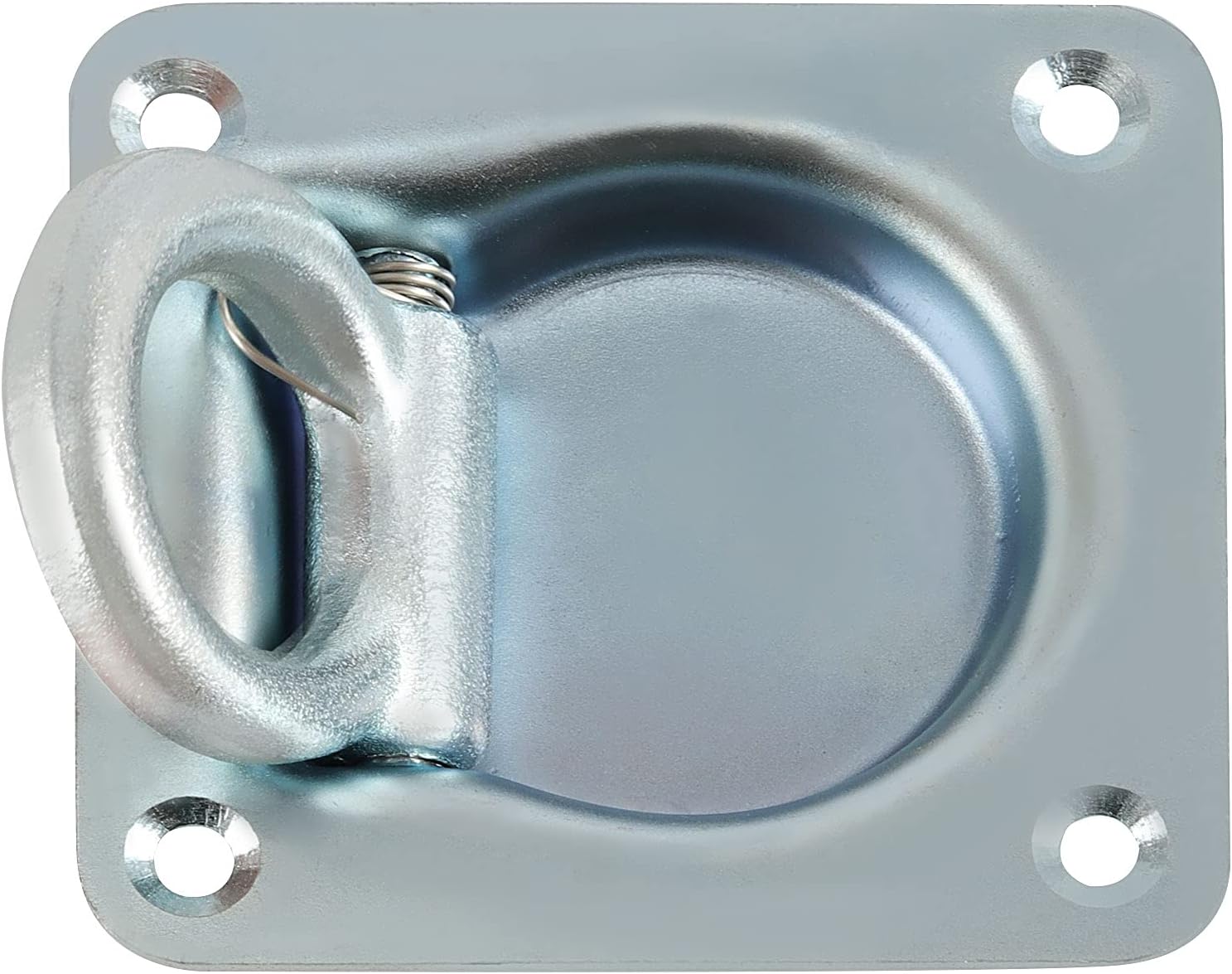 SEUNMUK 8 Pack Recessed D-Ring Tie Down Anchor, 4 x 3.7 Inch Heavy Duty Steel Recessed Pan D-Ring Tie Down Anchor for Truck Trailer Flatbed Pickup, 3306 Lbs Capacity, Square