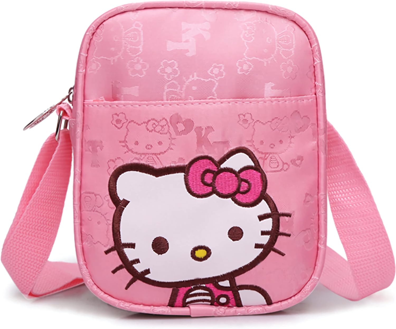 Cute Mini Purse Bag for Girls, Pink Cat Canvas Crossbody Purses
