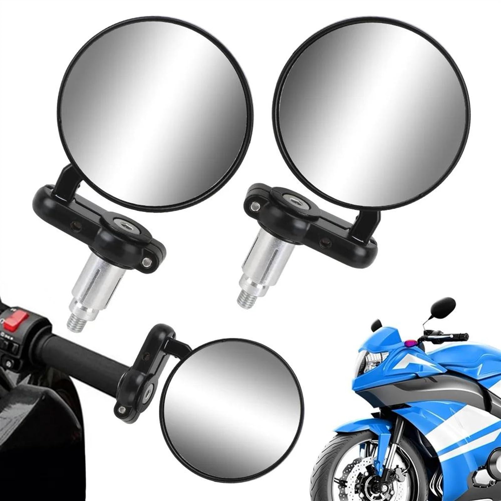 Motocicleta Retrovisores Espejos Retrovisores Universales Para Motocicleta 22mm Espejo Lateral Accesorios Para Motocicleta Barra Mango 2 Uds. Espejos Motocicleta Laterales