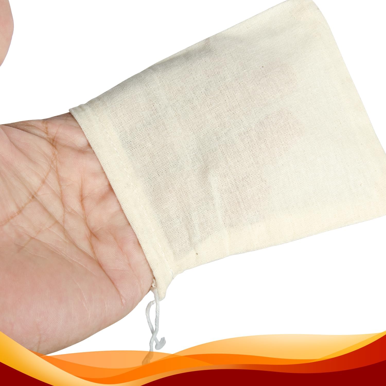 Tea Bags, Muslin with Drawstring,Reusable Tea Bags,10 Pcs 4x6 in image 3
