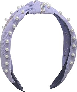 طوق رأس للبنات مرصع باللؤلؤ من دافان - لون رمادي