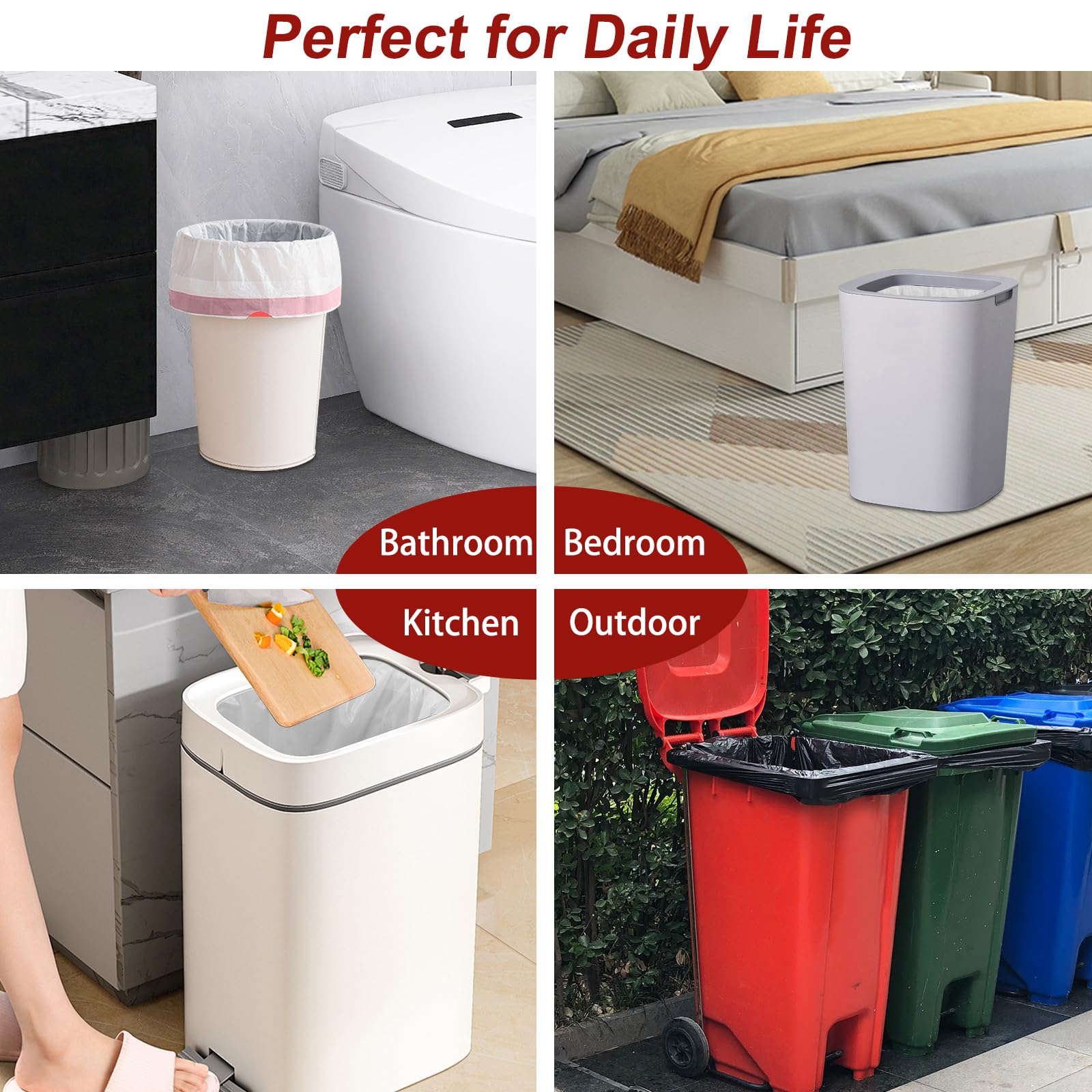 O2frepak 100 Bolsas de Basura Con Cuerda 50L 60x70cm Resistentes Sin Olor
