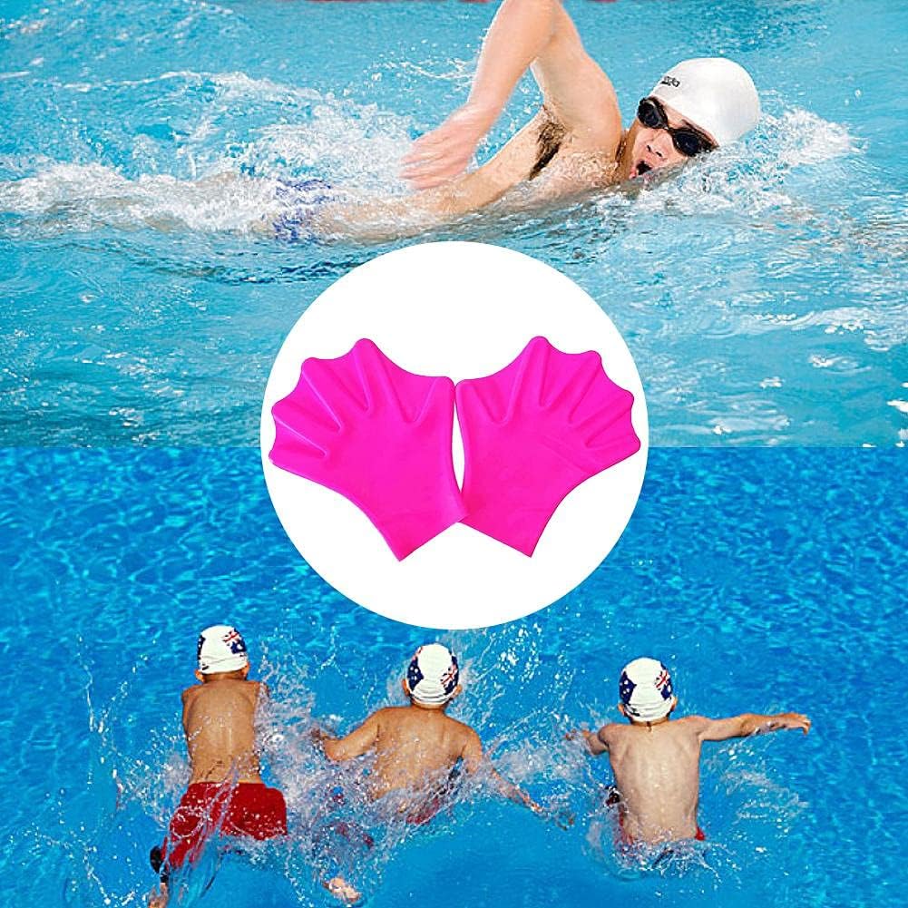 Liadance Silicone Swimming Gloves Aquatic Swimming Training Gloves Diving Hand Equipment for Men Women Fitness Surfing Sports Rosy S : Sports & Outdoors